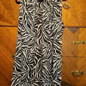 Susan Graver Extra Large Kimono Style Zebra Print Sleeveless Top